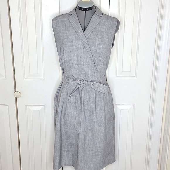 Ann Taylor Dresses & Skirts - Ann Taylor Belt Wrap Dress Size 10 Light Gray